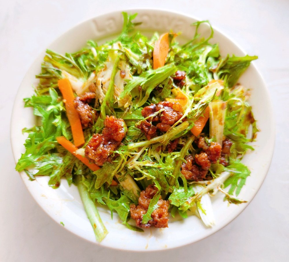 肉沫拌苦苣的做法