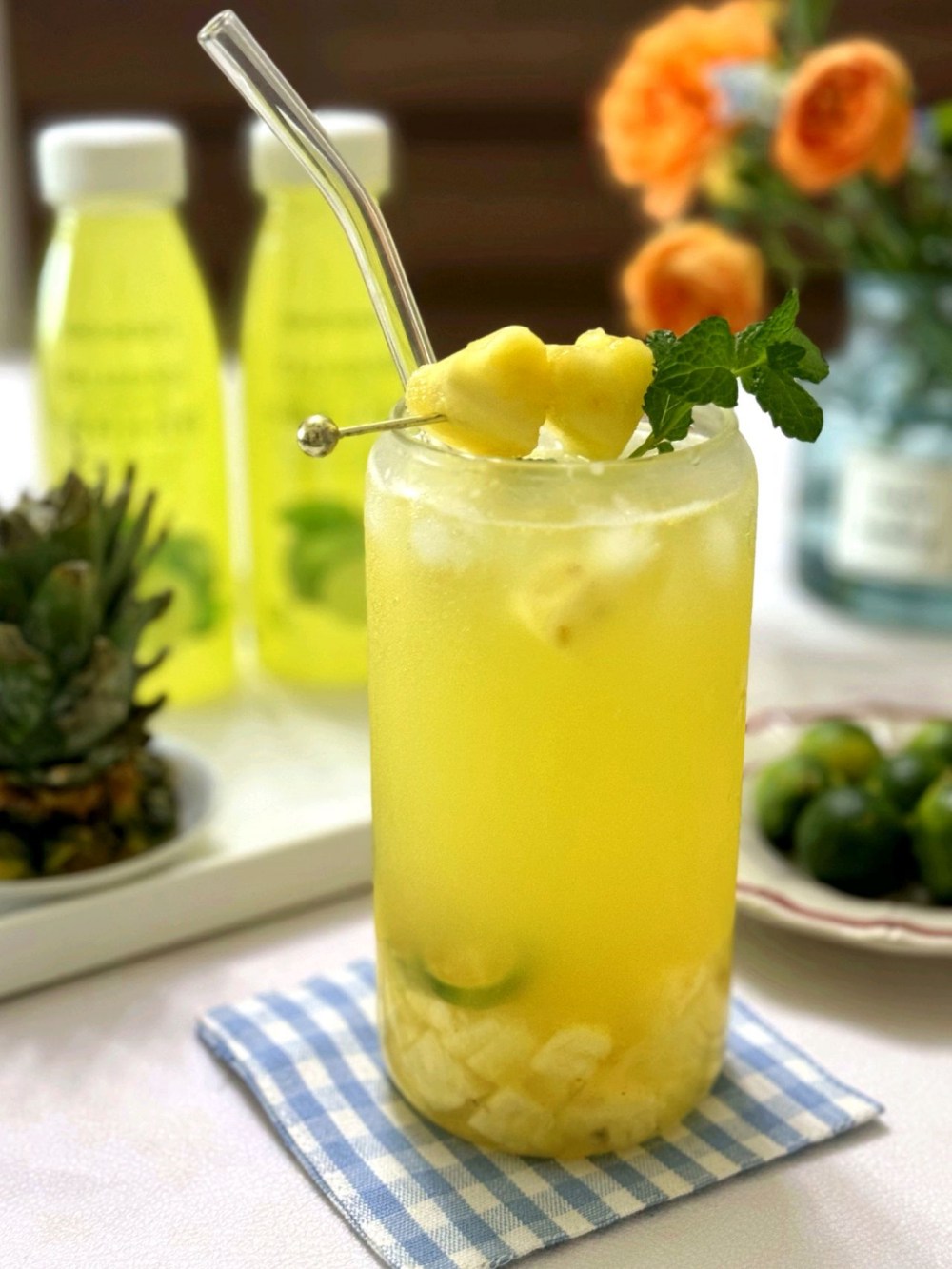 夏天的味道，菠萝话梅青柠饮的做法