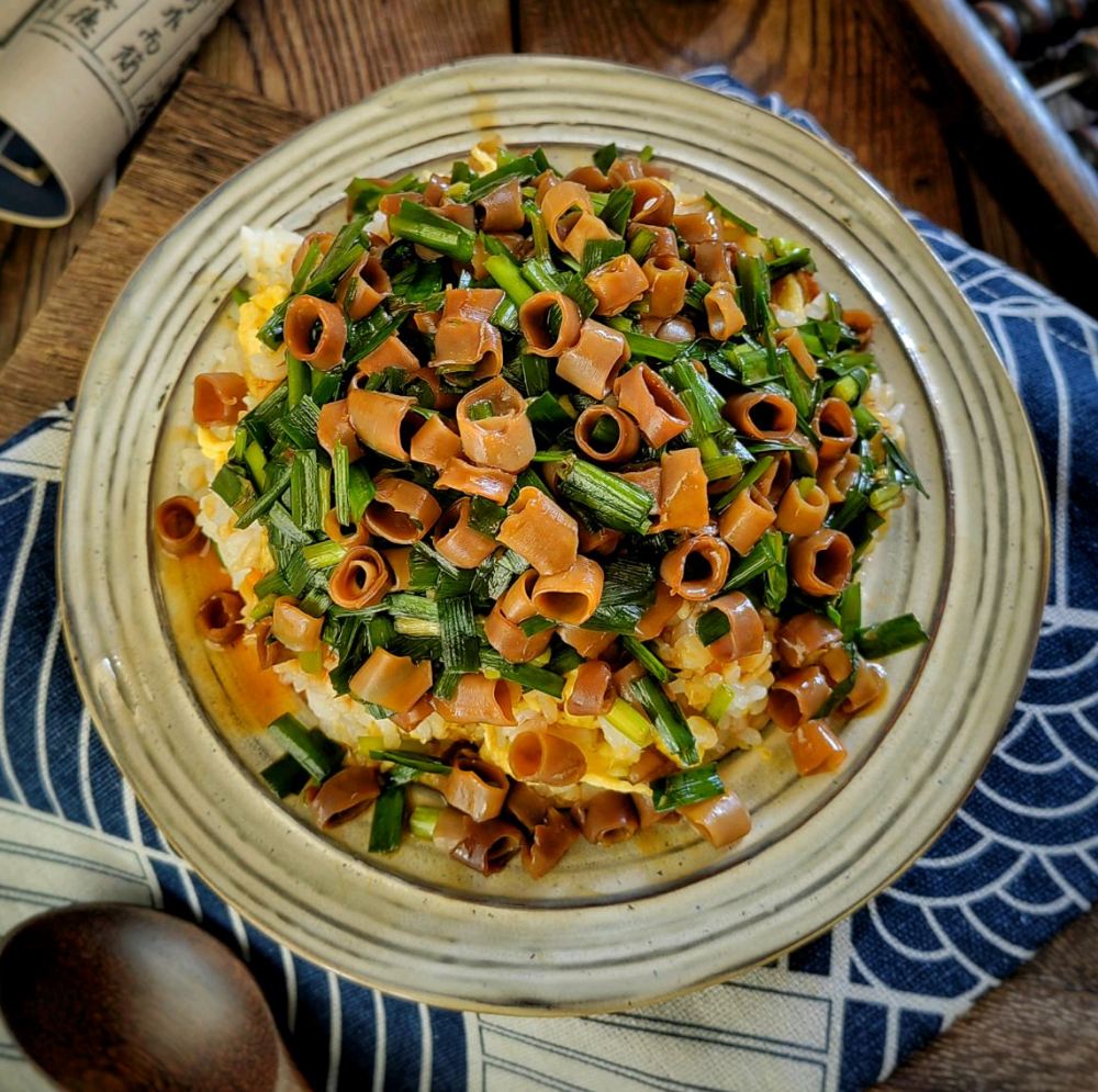 海肠捞饭的做法