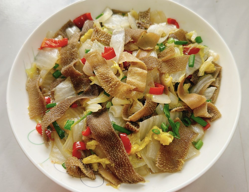 毛肚炒白菜的做法