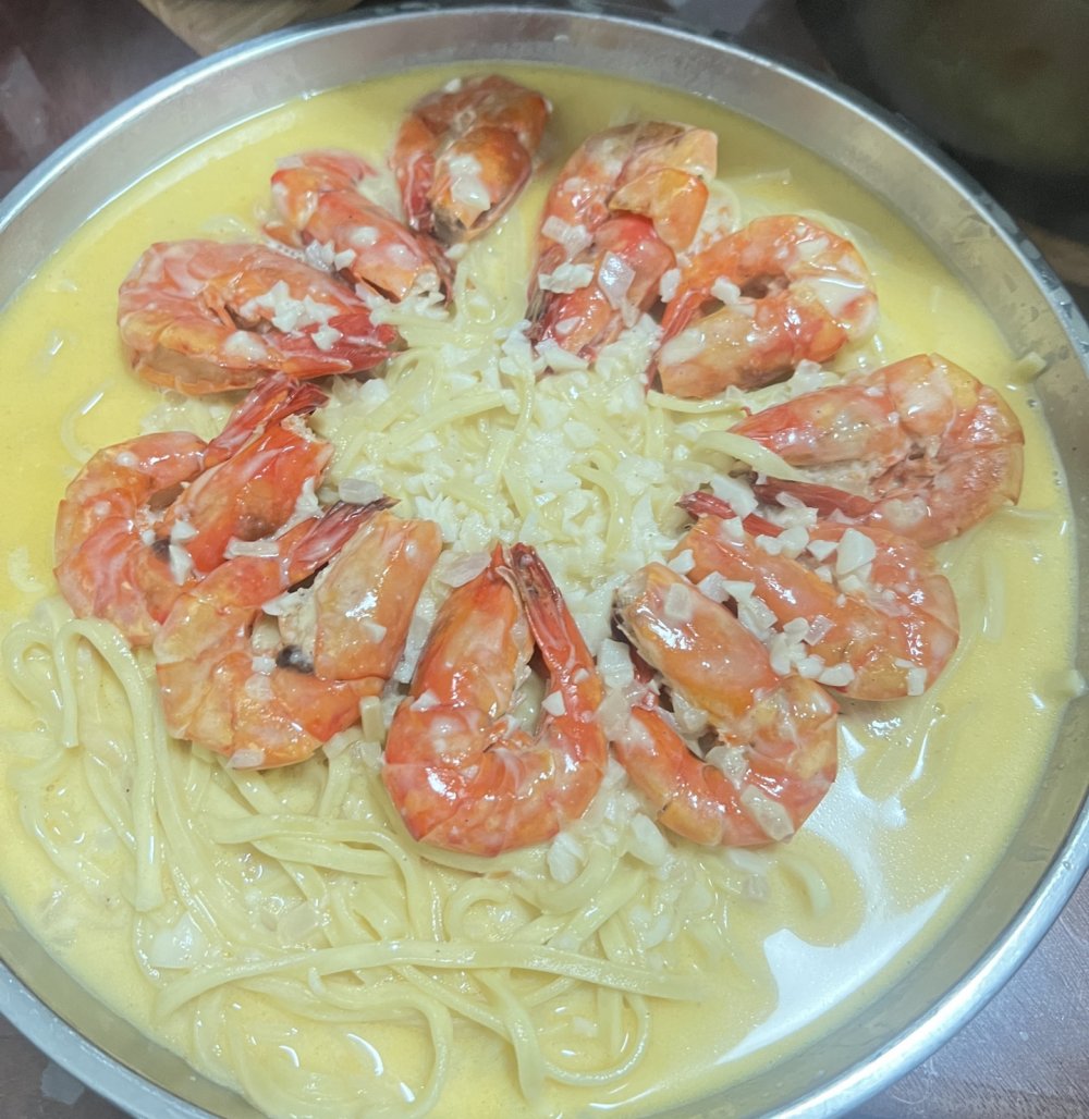 芝士大虾意面的做法