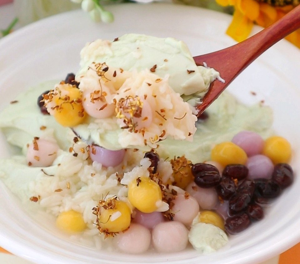 桂花酒酿翡翠豆花的做法