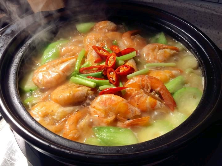 丝瓜鲜虾煲的做法