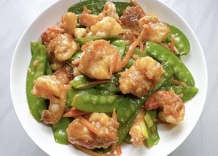 荷兰豆炒大虾的做法