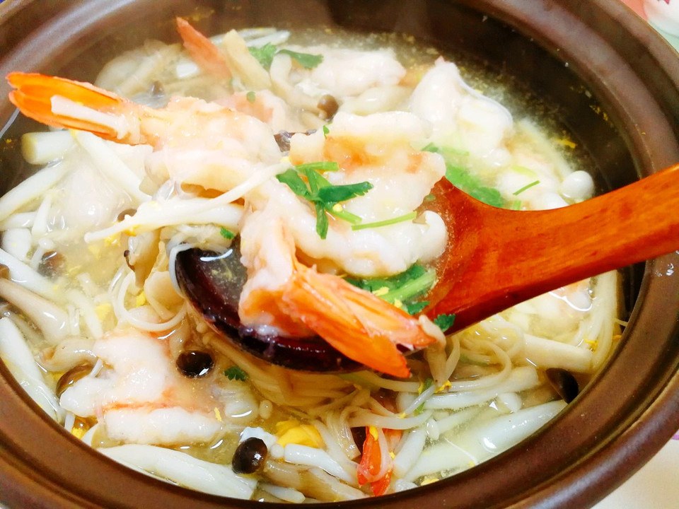 菌菇鲜虾片的做法