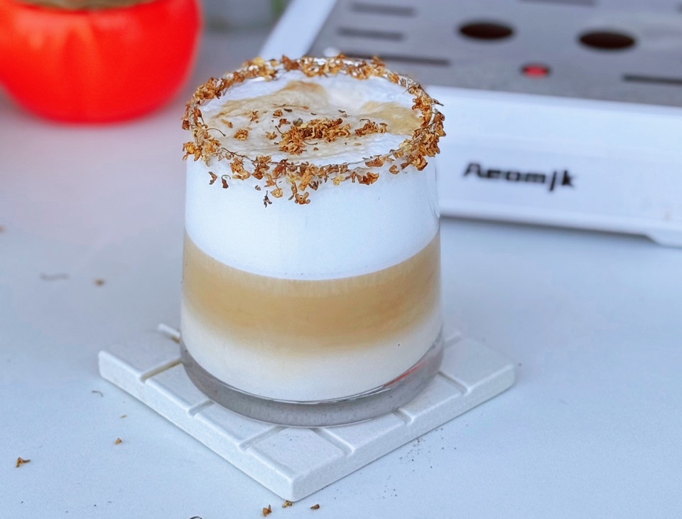 桂花热拿铁真的一口爱上的做法