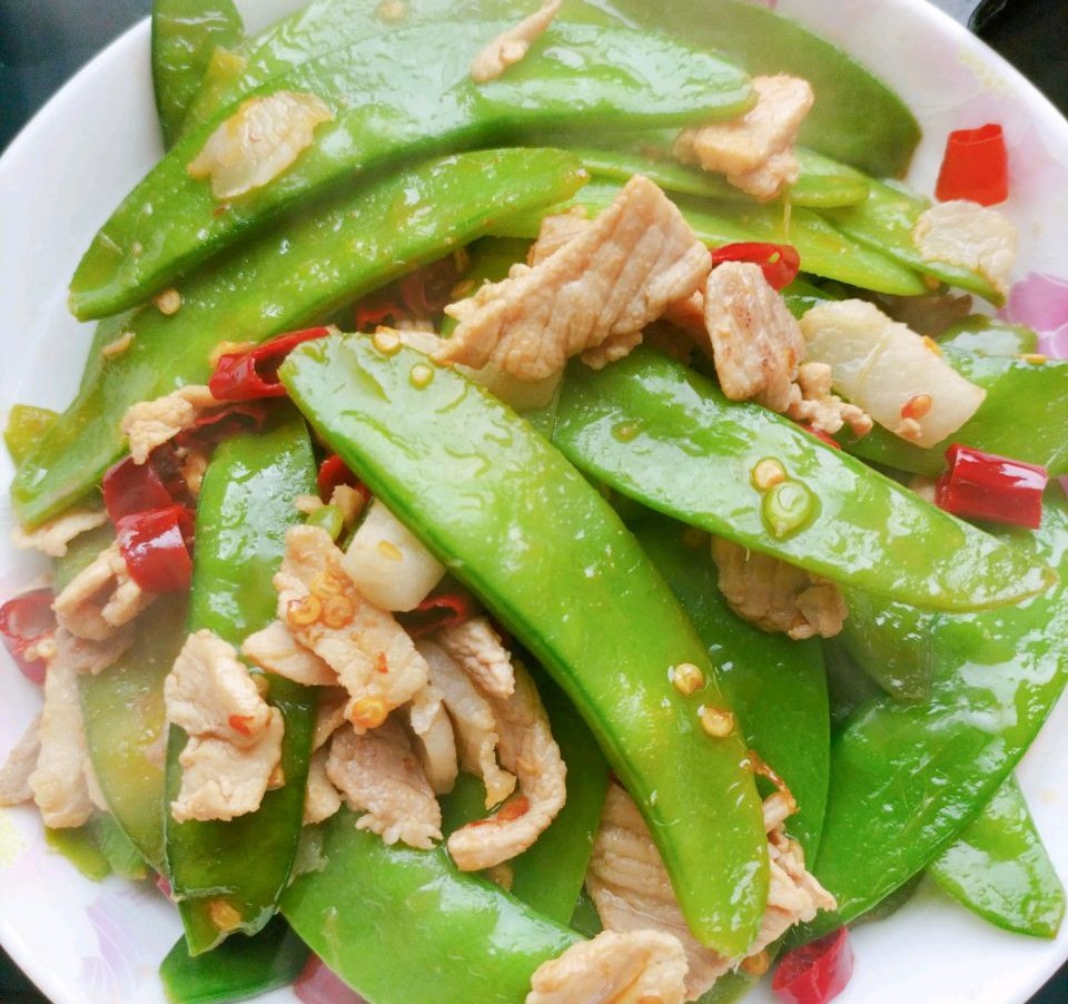 豌豆片炒肉的做法