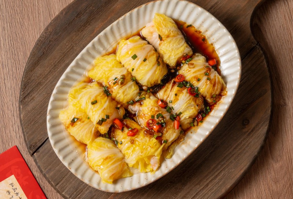 白菜虾滑卷的做法