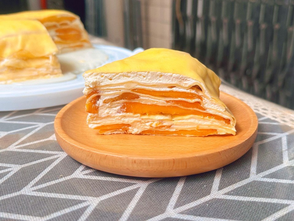 年烤箱的芒果/榴莲千层蛋糕，保姆级教程的做法