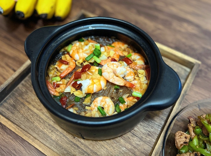 粉丝蒜蓉虾煲的做法