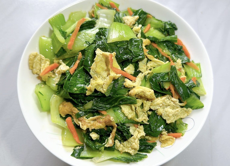 上海青炒蛋的做法