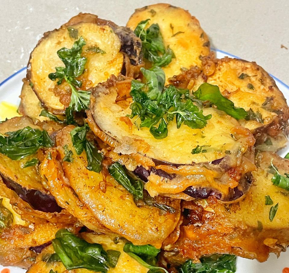 九层塔炸藕盒的做法