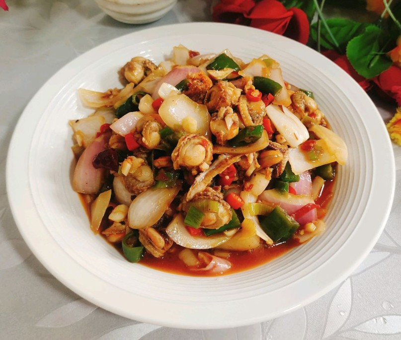 辣炒扇贝肉的做法