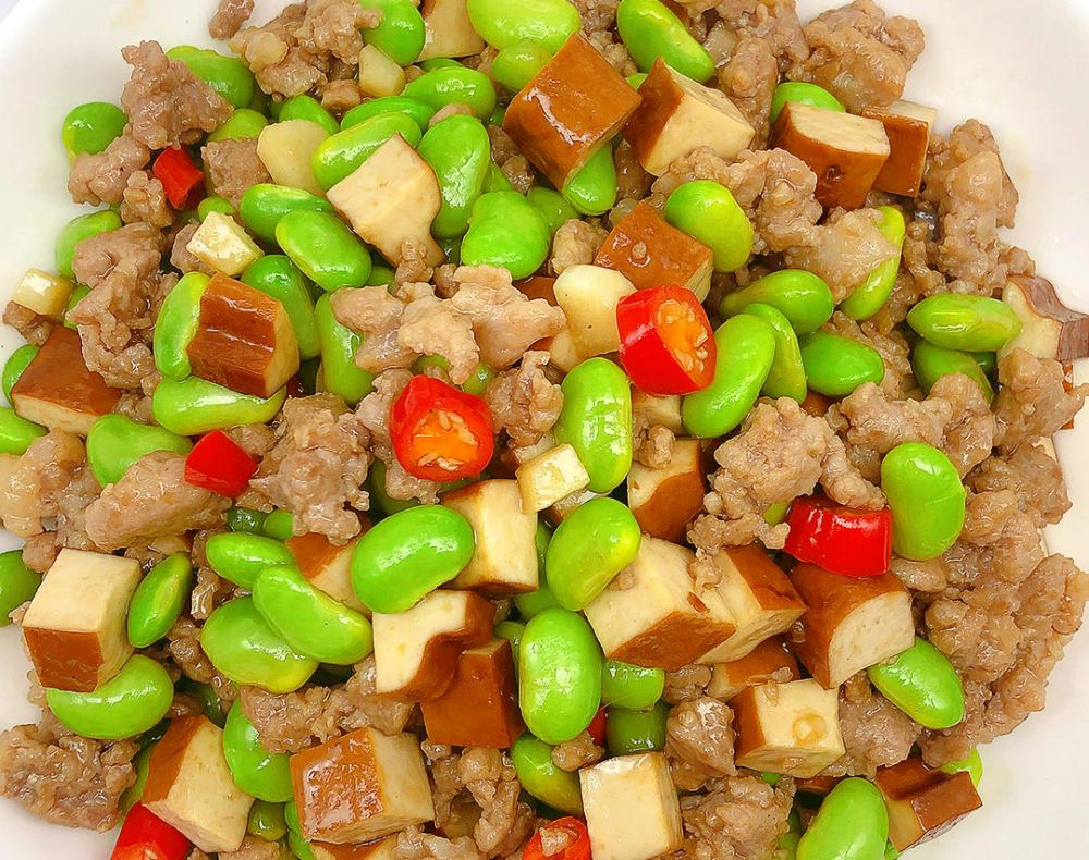 下饭家常菜‼️ 毛豆香干炒肉的做法