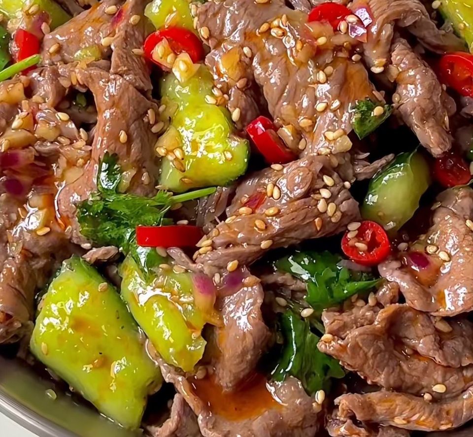 黄瓜拌牛肉的做法