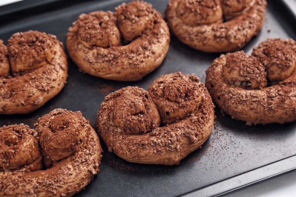 爱心酥粒巧克力面包的做法