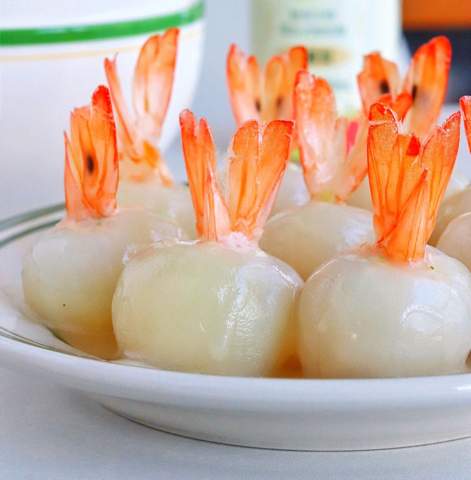 荔枝酿虾的做法