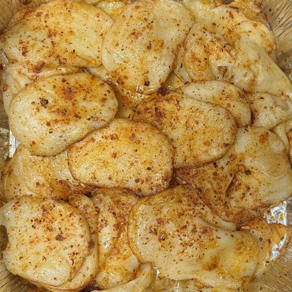 10分钟教你做外焦里糯会拉丝的空气炸锅烤年糕的做法