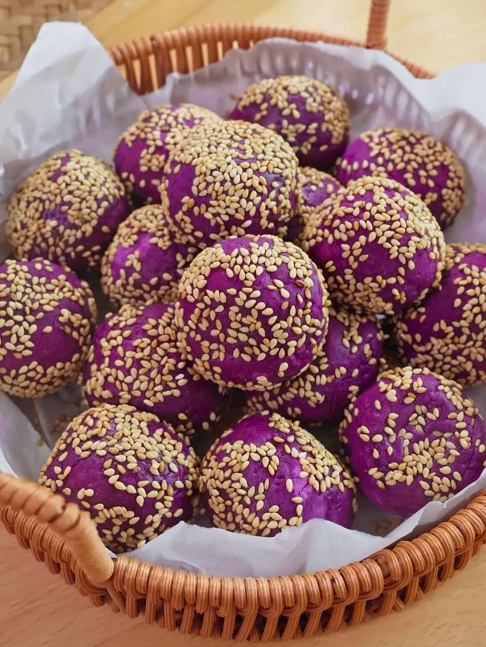 【宝宝辅食】紫薯芝麻球的做法