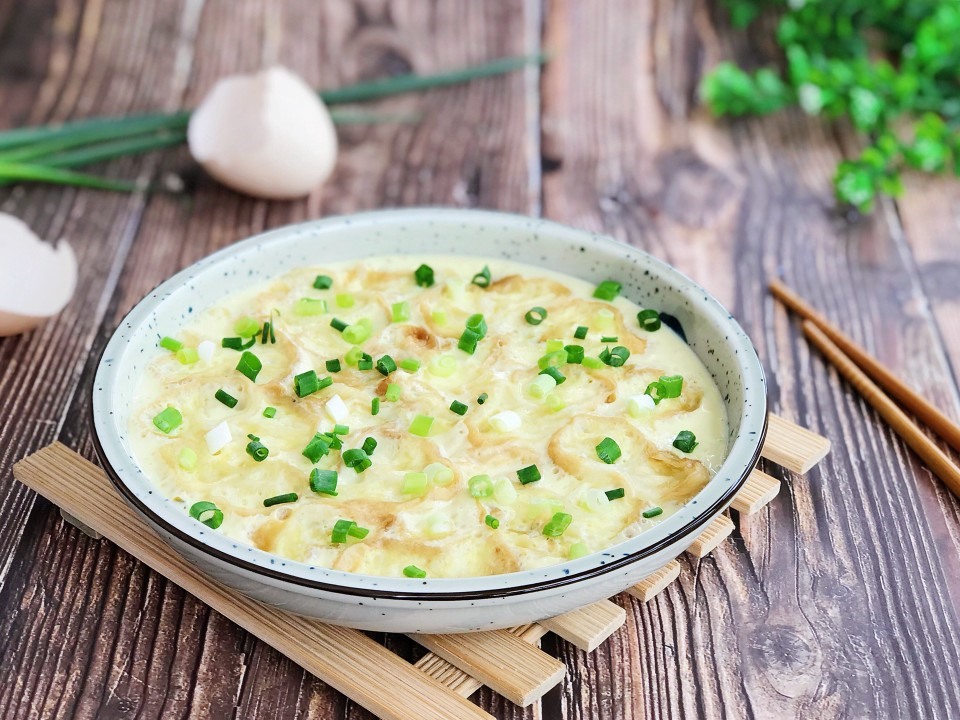 油条蒸水蛋，秒光3碗饭的做法
