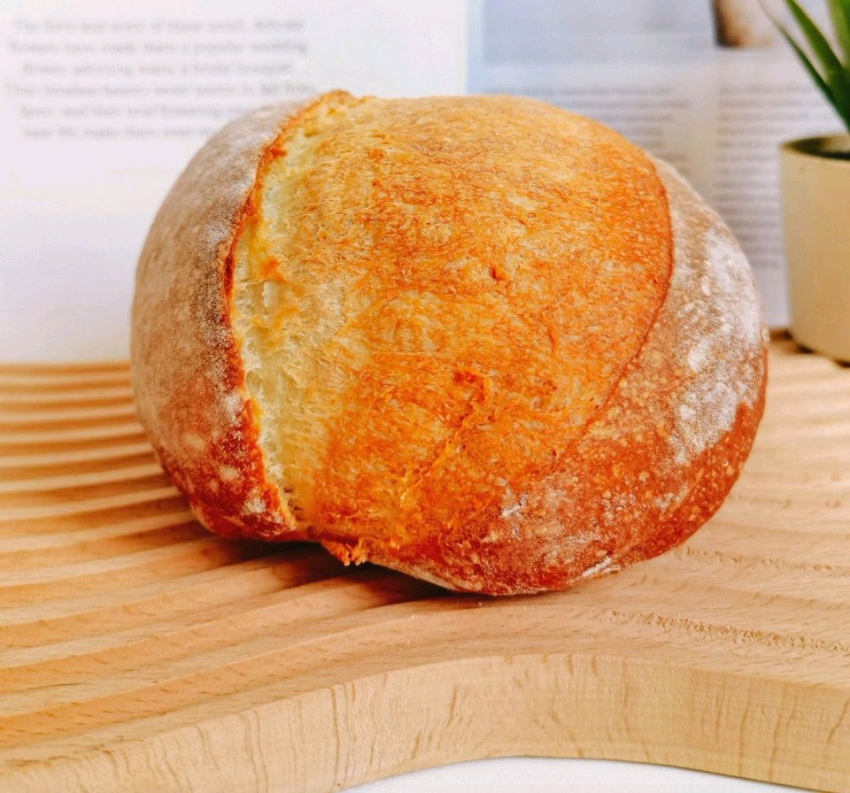 免揉无糖无油面包的做法