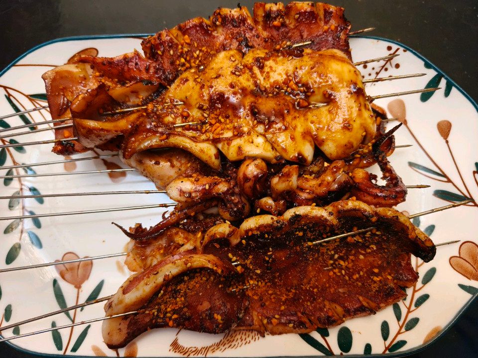 烤鱿鱼串的做法