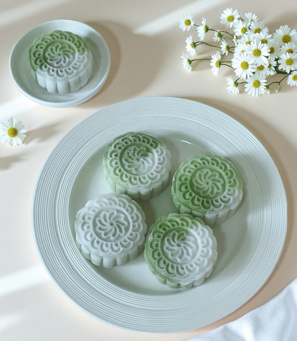 豆沙抹茶冰皮月饼的做法