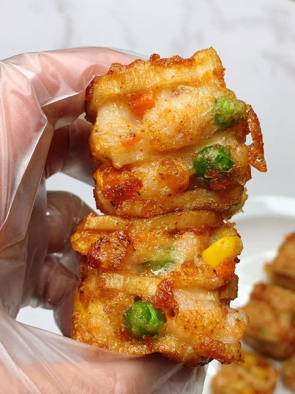 油炸杏鲍菇虾滑，一口一个超好吃的做法