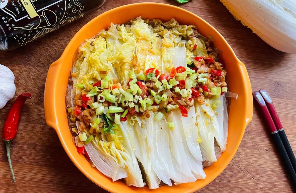 老少咸宜的家常蒸素菜～蒜蓉粉丝蒸娃娃菜的做法