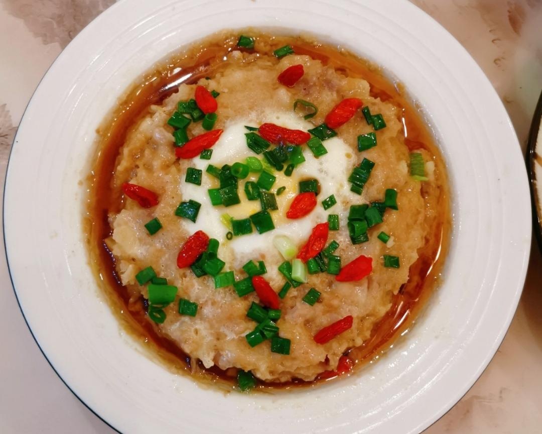 山药肉饼蒸蛋