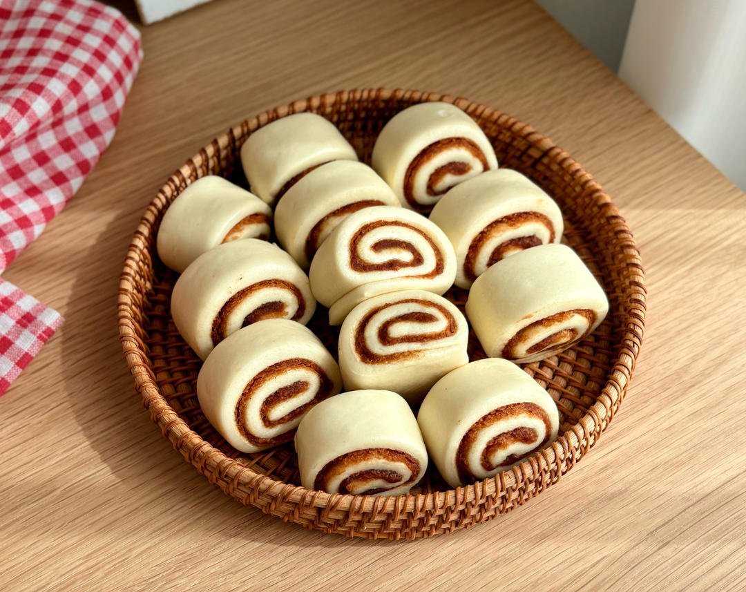 奶香豆沙刀切馒头(一次发酵)的做法