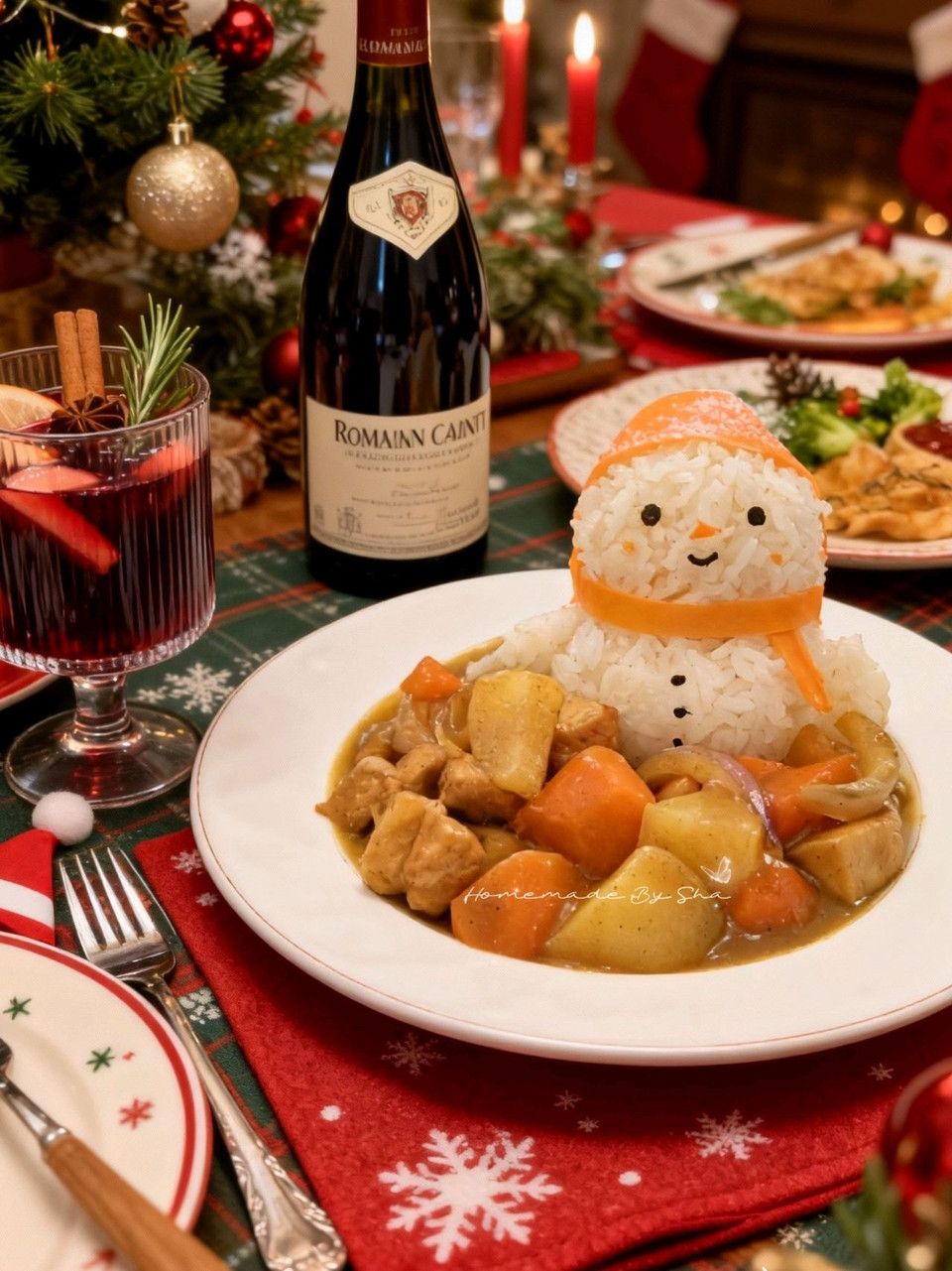 雪人圣诞咖喱饭的做法