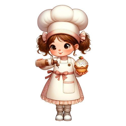 卡通人物厨师小姑娘