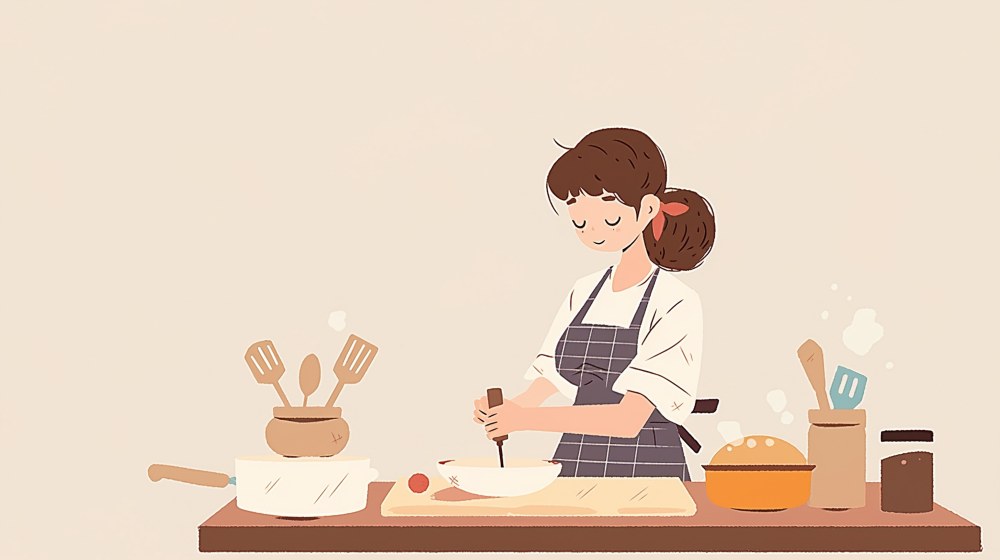 卡通人物厨房面案操作